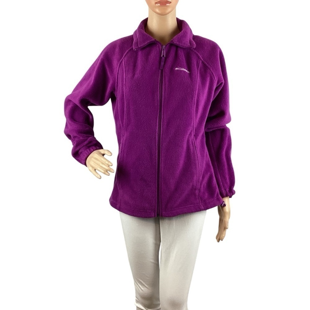 Columbia Benton Springs Full Zip Fleece Jacket Size M Purple
